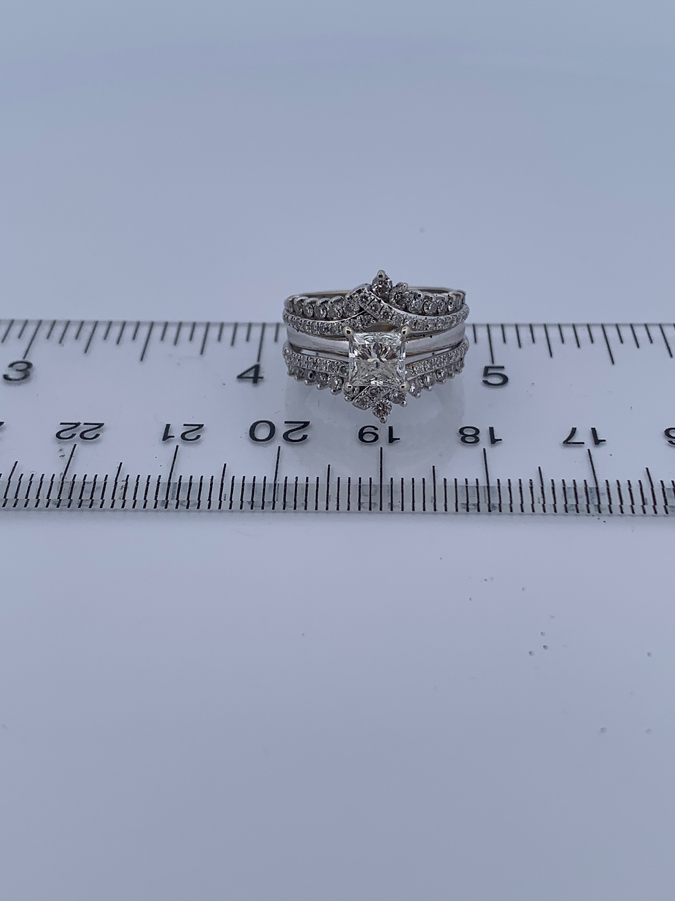 Thumbnail: 14k white gold 1.83ct diamond ring set size 5.25