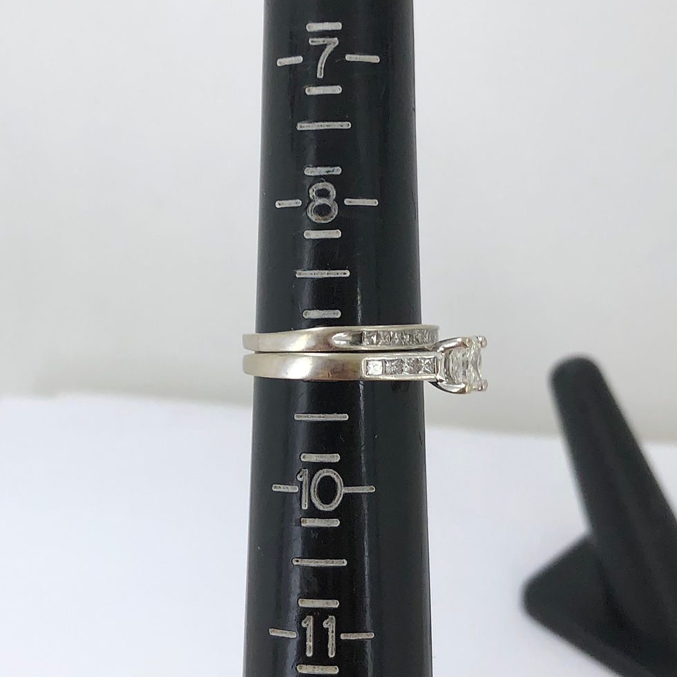 Thumbnail: 14k & 10k white gold diamonds ring set size 9