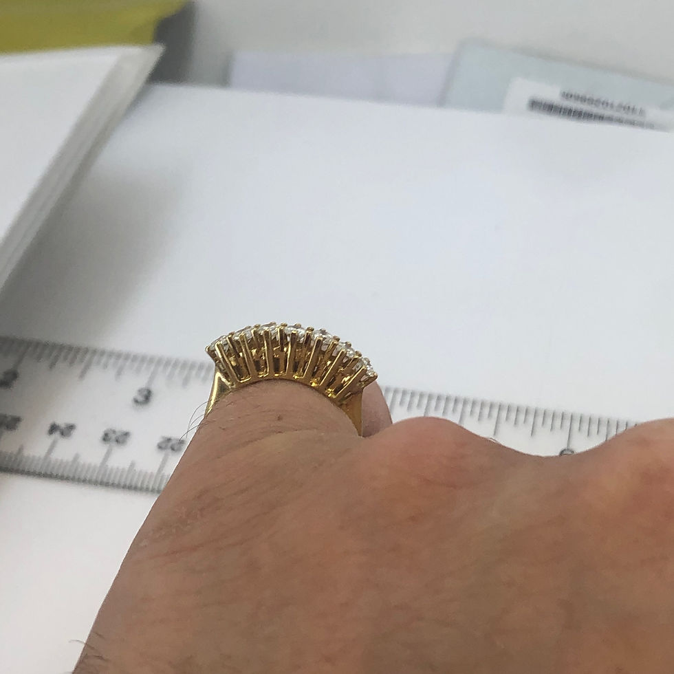 Thumbnail: 18k yelllow gold diakns wedding band size 6.25mond