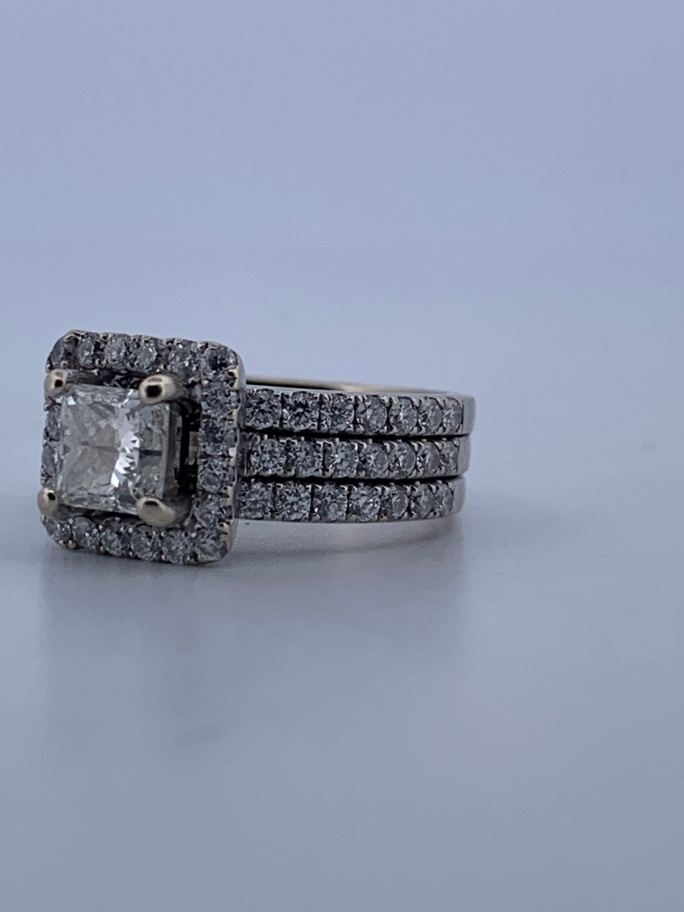Thumbnail: 18k white gold 1.45ct diamond ring size size 4.25 