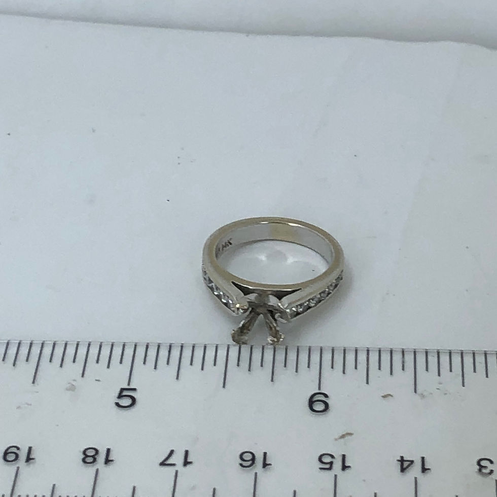 Thumbnail: 14k white gold diamond semi mount ring size 6