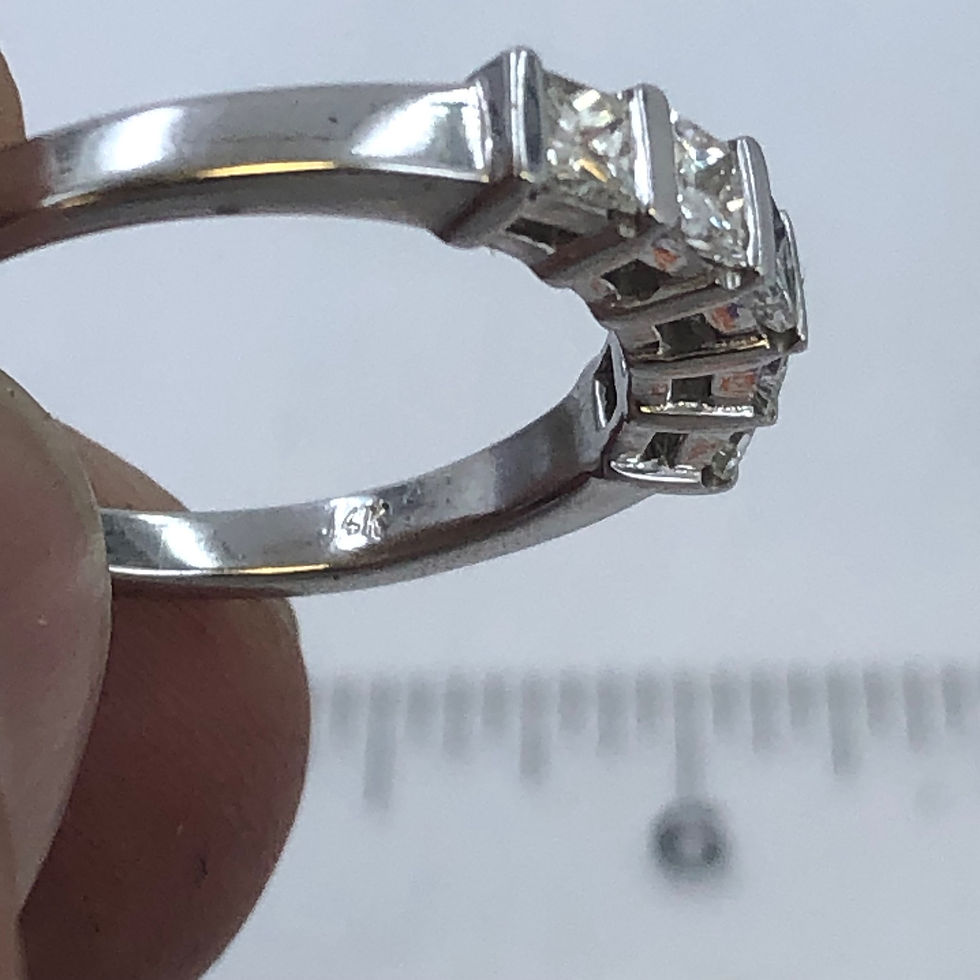 Thumbnail: 14k white gold 5 stone diamond ring band size 8.5 