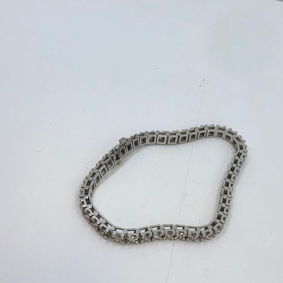 Thumbnail:  14k white gold 5ct diamond Tennis bracelet 7” 