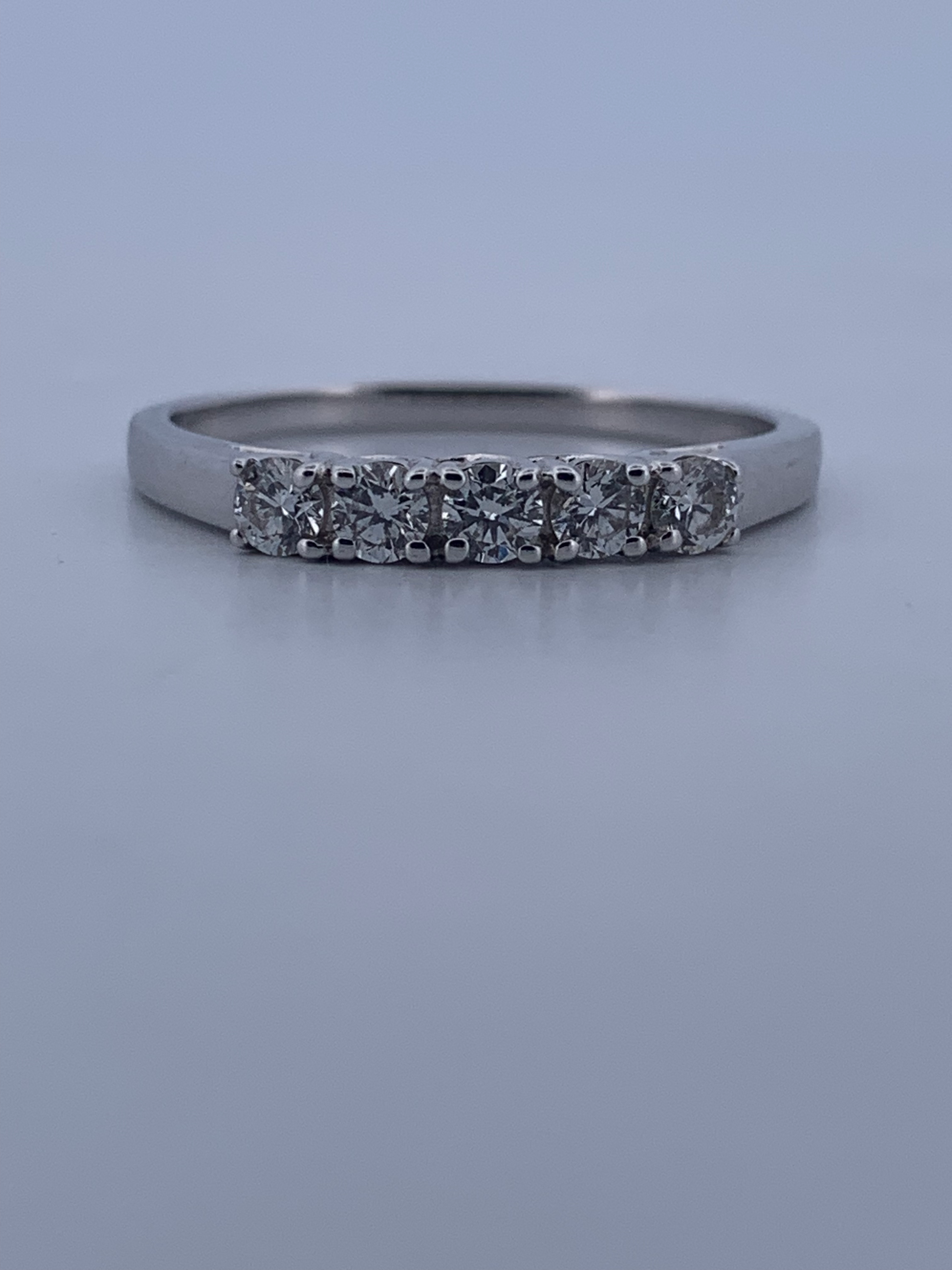 14k white gold 0.50ct H color diamond band size 10.5