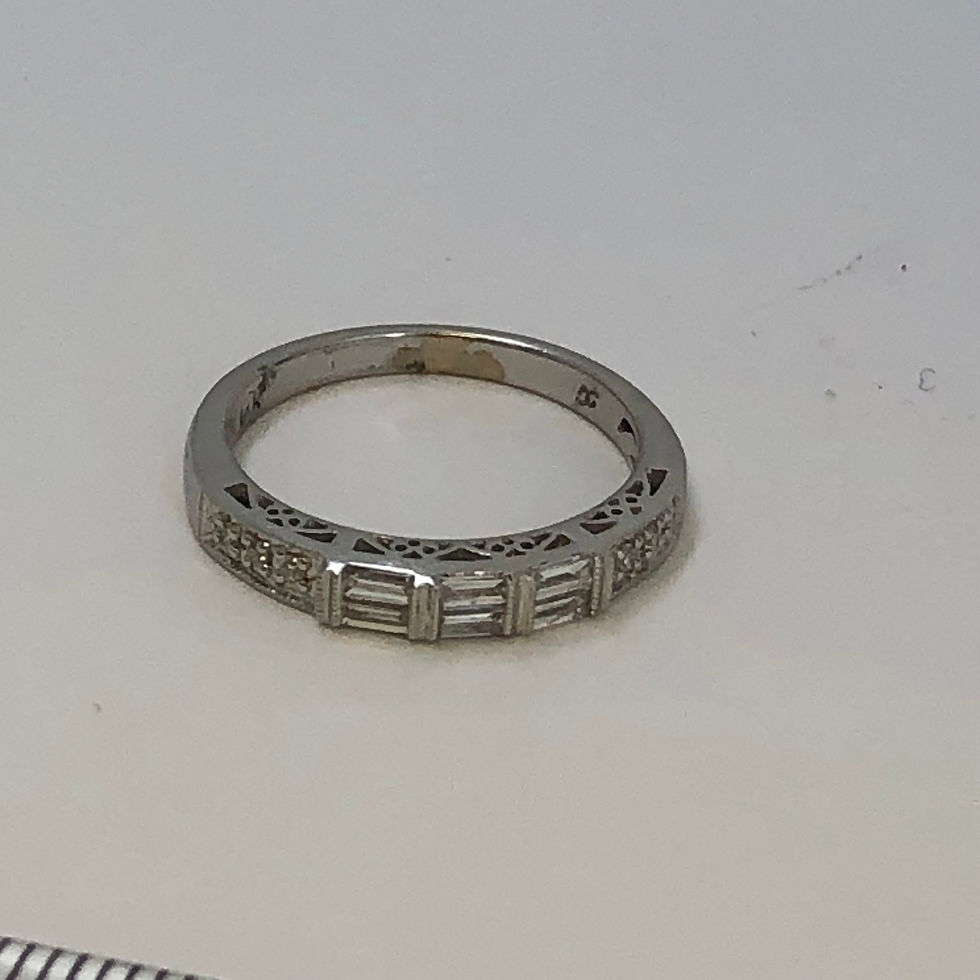 Thumbnail: 14k white gold diamond wedding band size 7