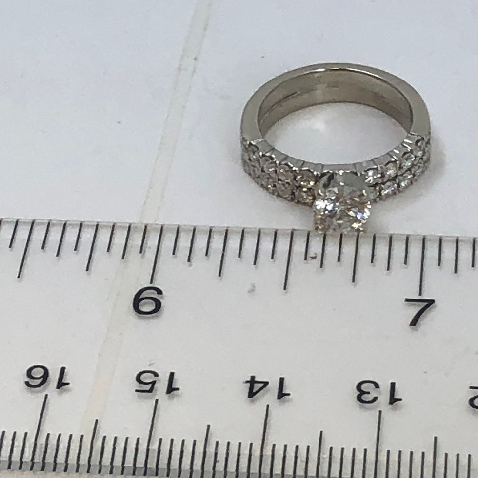 Thumbnail: 14k white gold diamond ring set size 4.5