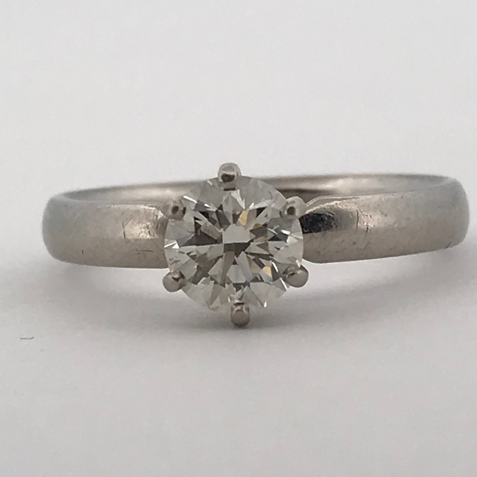 Thumbnail: 950 palladium  0.81ct Diamond Ring set size 6.5 Gia certified h si1