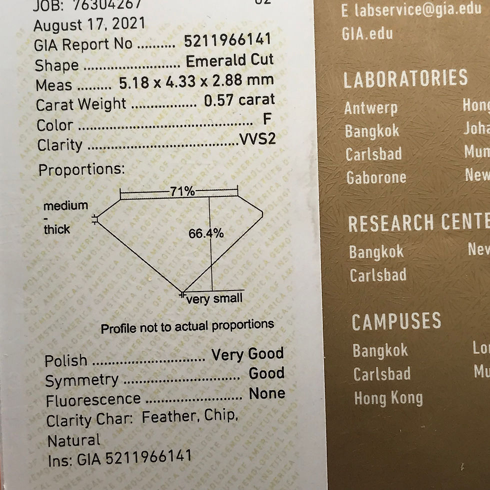 Thumbnail: 0.57ct Gia certified emerald cut natural diamond f vvs2
