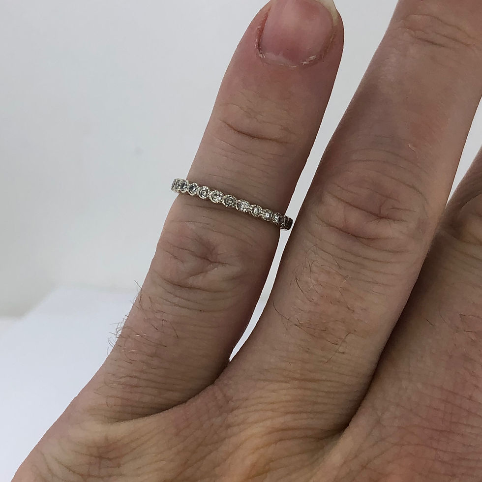 Thumbnail: 14k white gold diamond  almost eternity band size 5.75