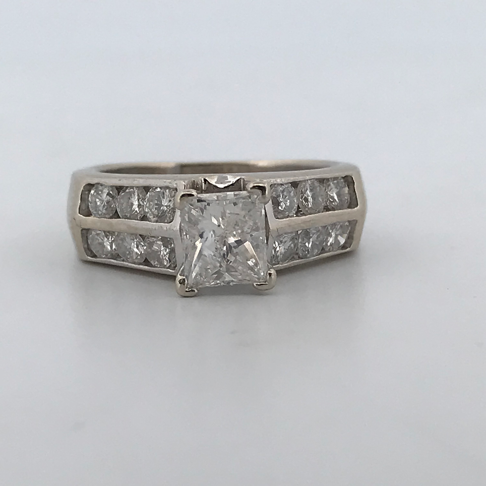 Thumbnail: 14k white gold 2.18ct diamond ring set size 6.5