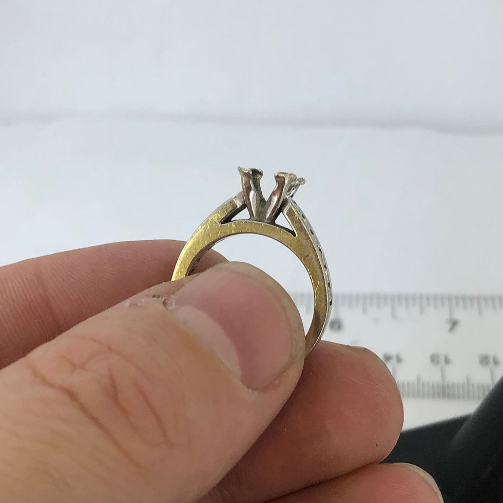 Thumbnail: 14k white gold diamond semi mount ring size 6