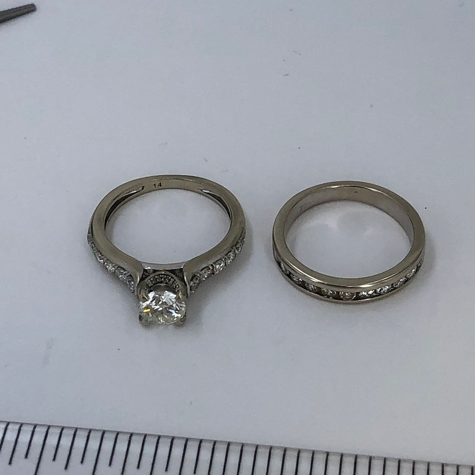 Thumbnail: 14k white gold diamond ring set size 5.25