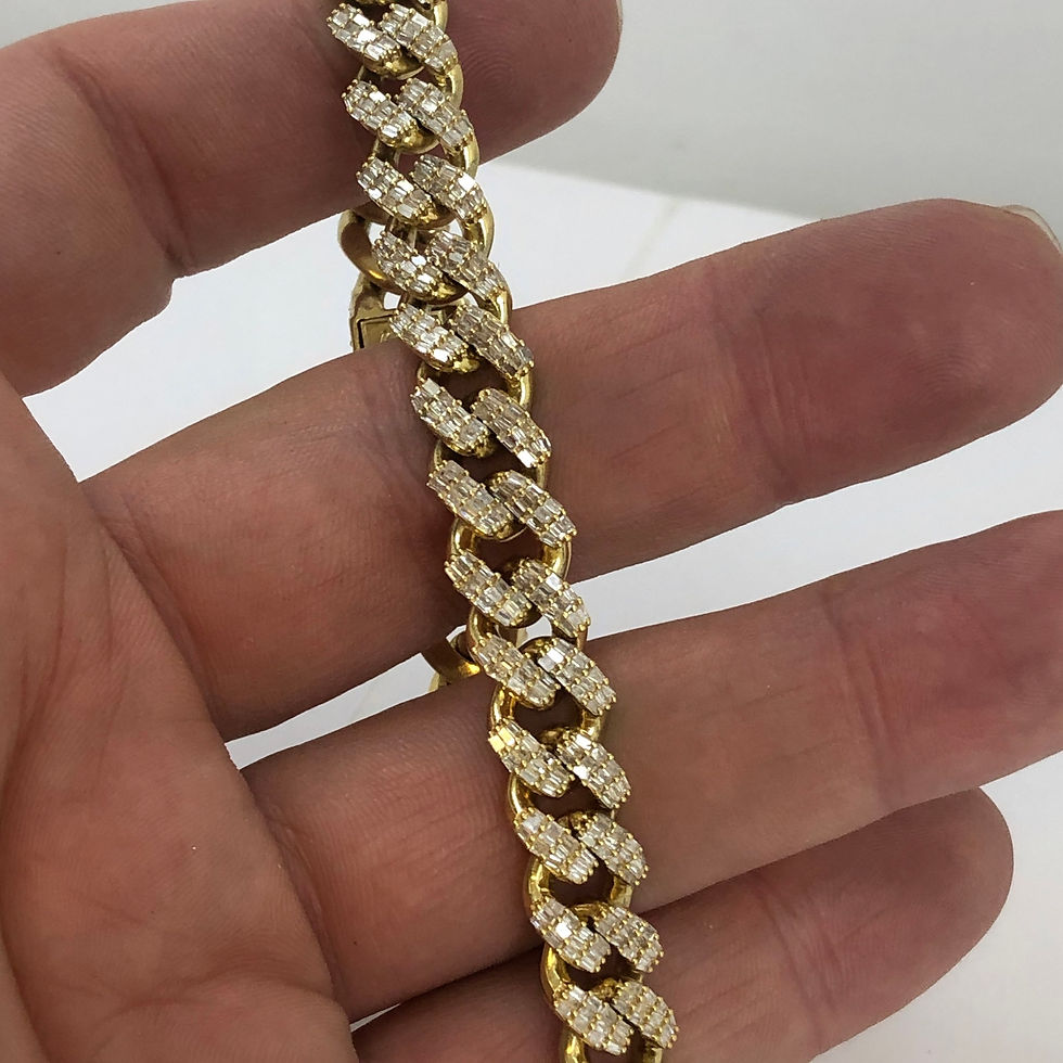 Thumbnail: 10k yellow gold Miami Cuban diamond bracelet 8.5”