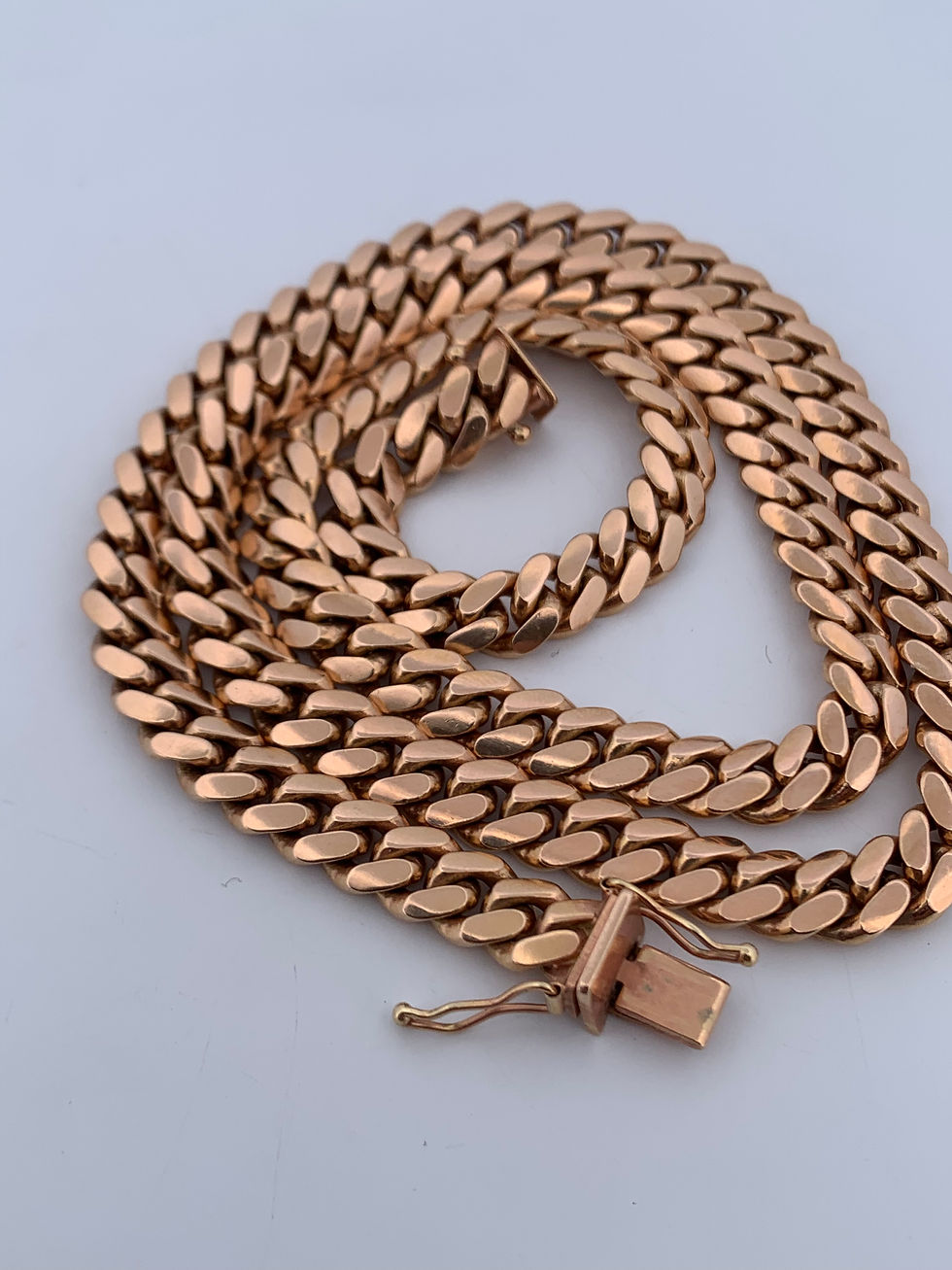 Thumbnail: Men’s 10k rose gold Miami Cuban  necklace 21”