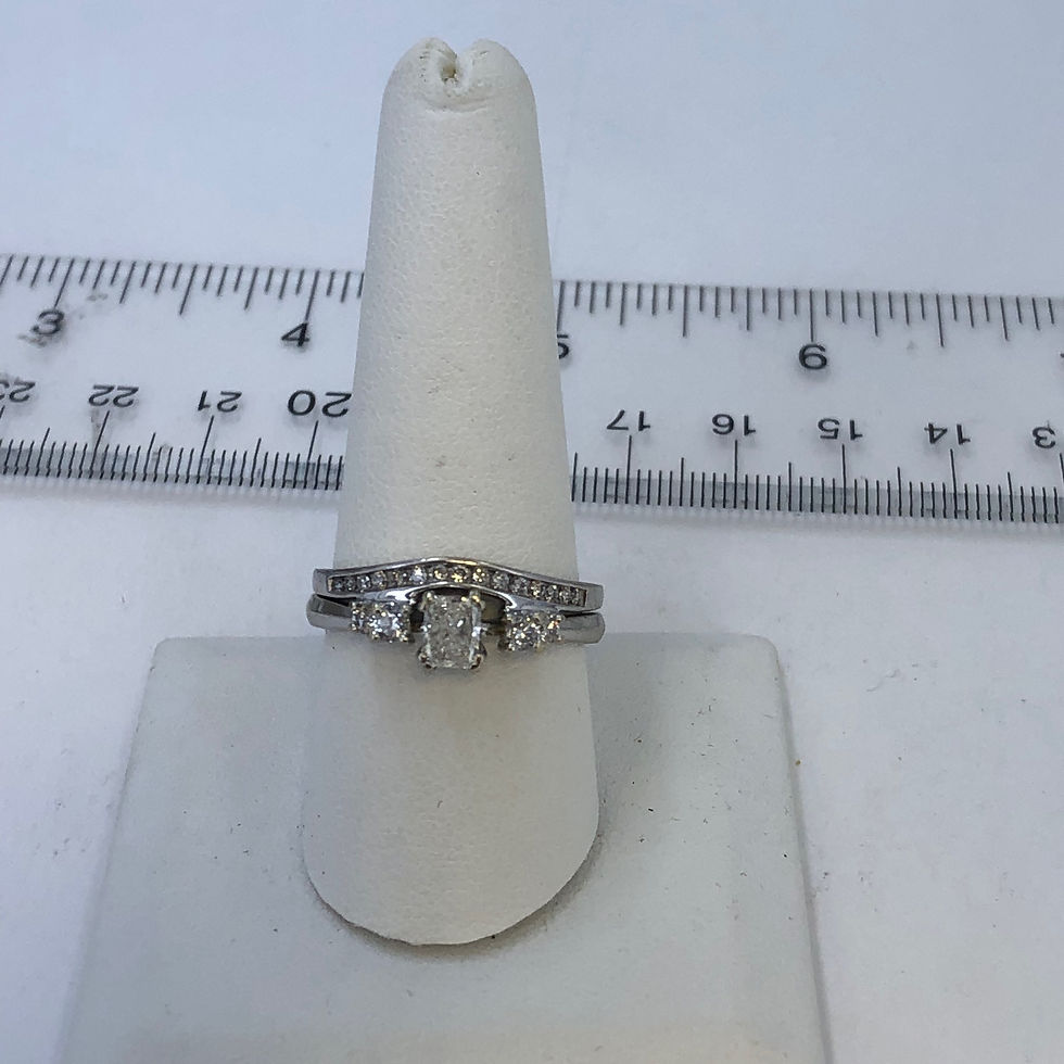 Thumbnail: 14k white gold diamond  ring set size 9.5