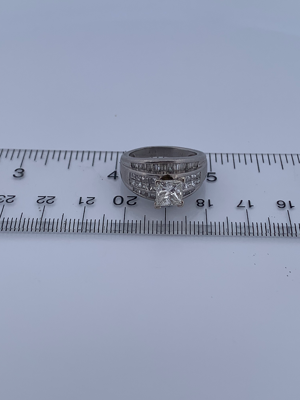 Thumbnail: Platinum 3ct diamond ring size 7
