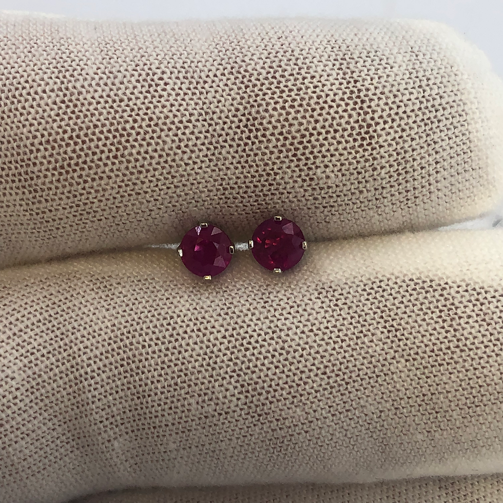Thumbnail: 14k white gold ruby earrings  
