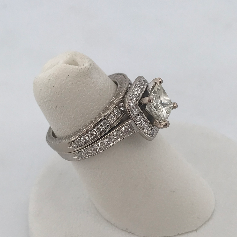 Thumbnail: 14k white gold 1.50ct diamond ring set size 4.5