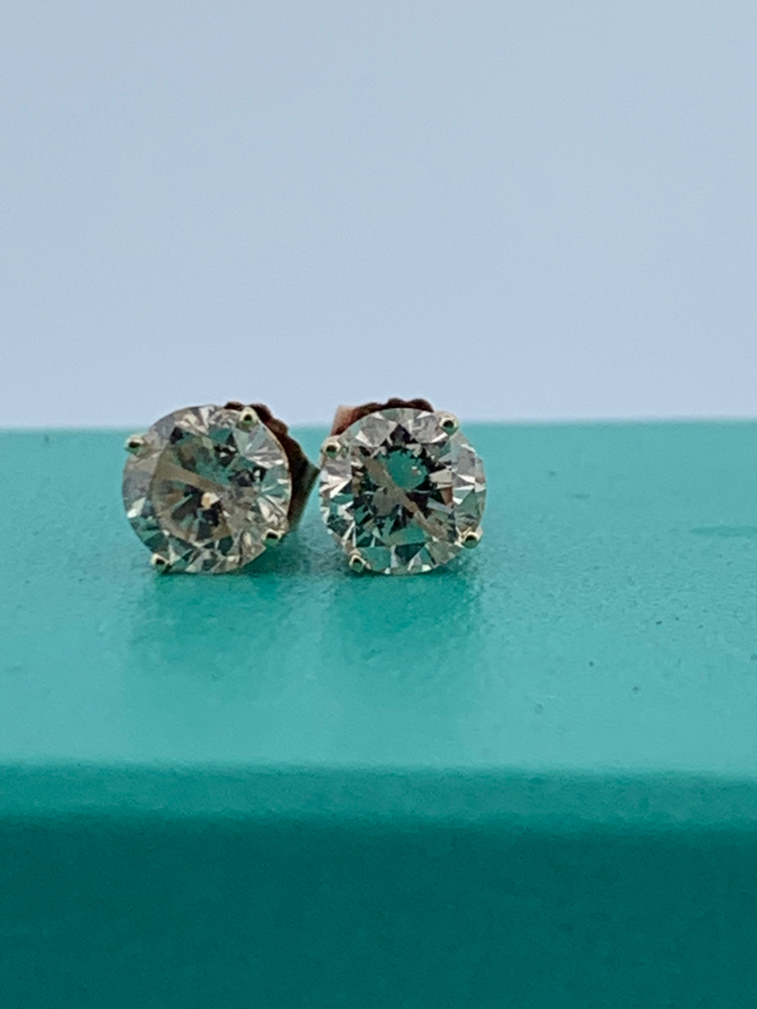 14k yellow gold 1.20ct diamond stud earrings 