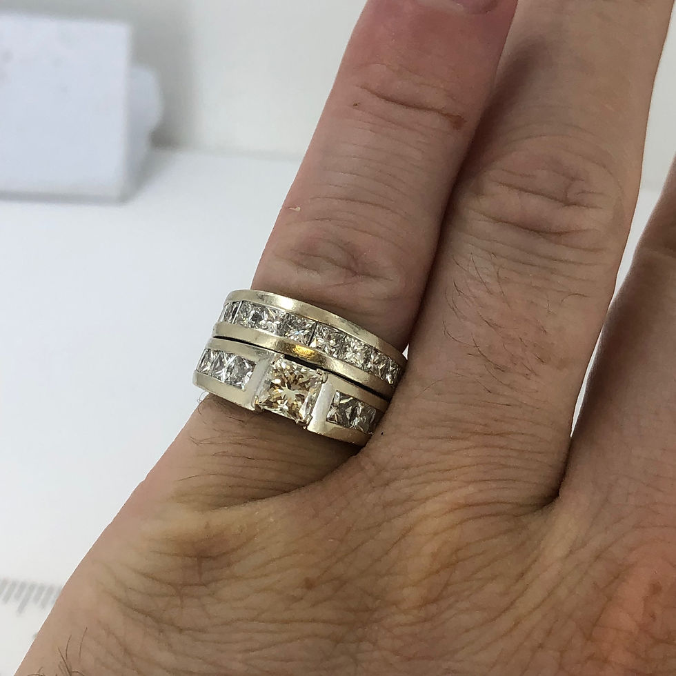 Thumbnail: 14k white gold 4.35ct diamond ring set size 6.5