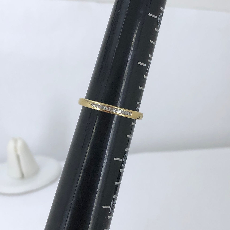 Thumbnail: 14k yellow gold diamond wedding  band size 8