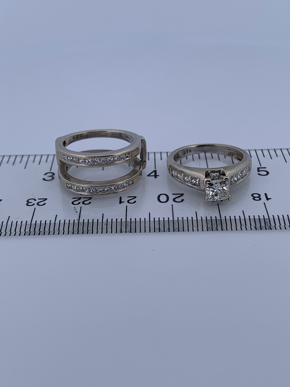 Thumbnail: 14k white gold 1.63ct diamond ring set size 5.25