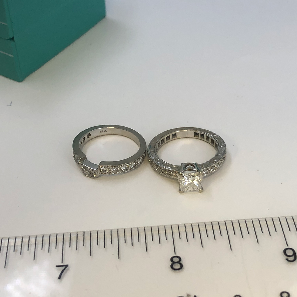 Thumbnail: 14k white gold gia certified diamond ring set size 5.5