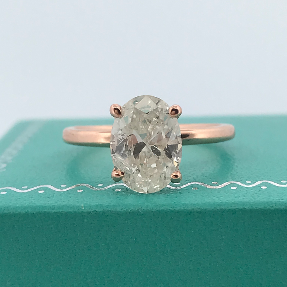 Thumbnail: 14k Rose gold 1.66ct diamond ring size 5.5
