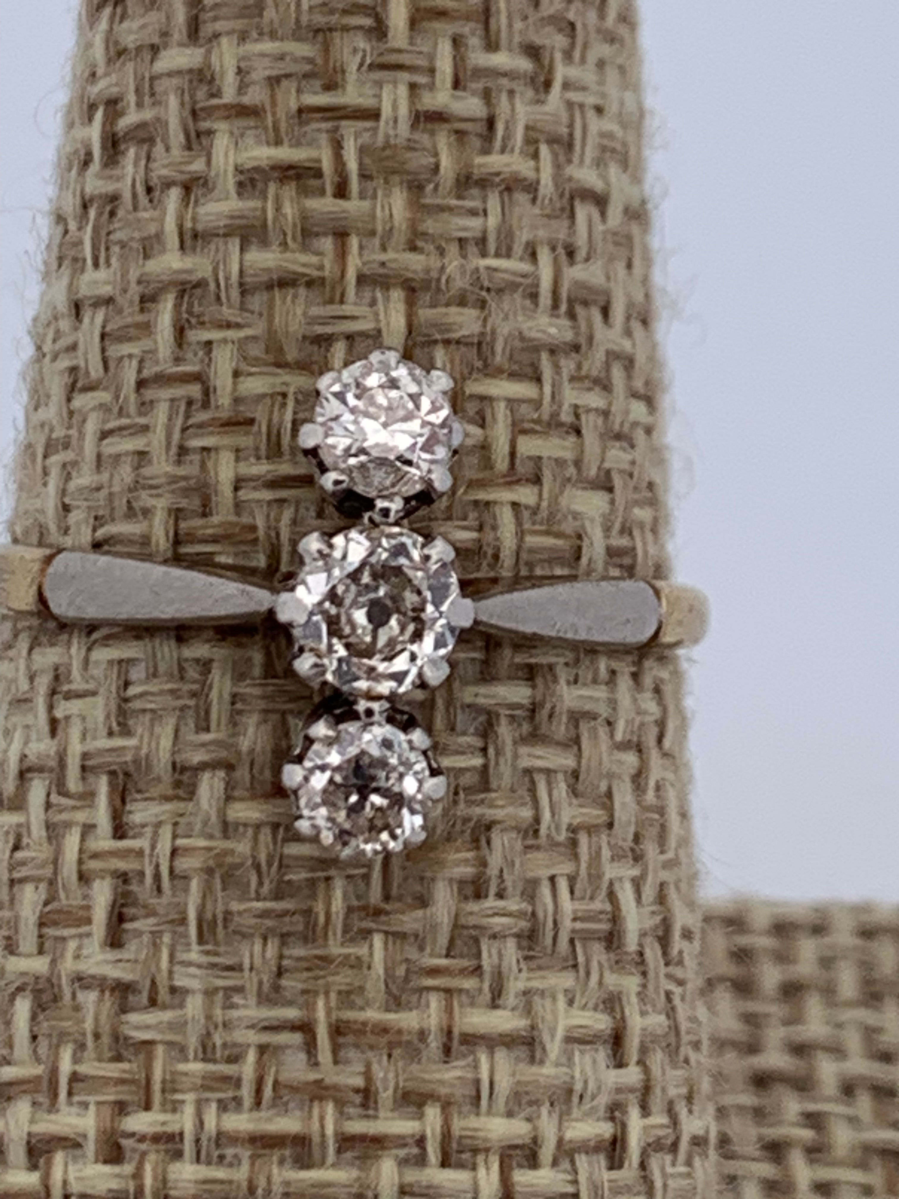 Vintage 18k/platinum old mine diamond ring size 7