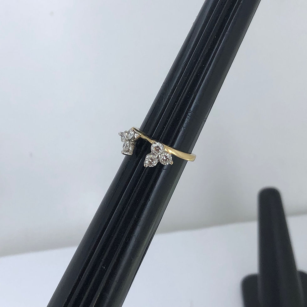 Thumbnail: 14k yellow gold Leo diamond enhanced  ring size 5.25