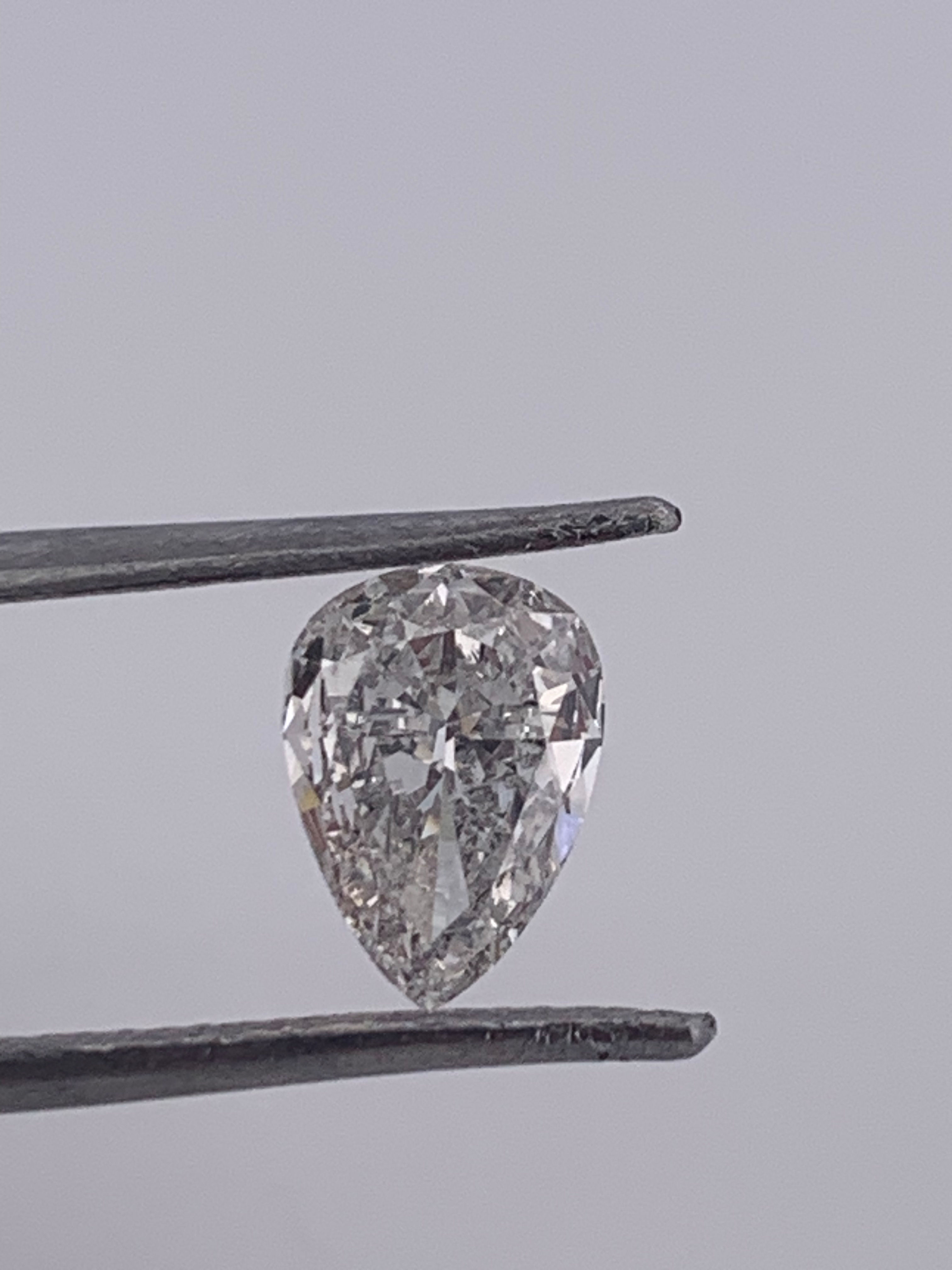 Gia certified 1ct pear shaped natural diamond g i1 