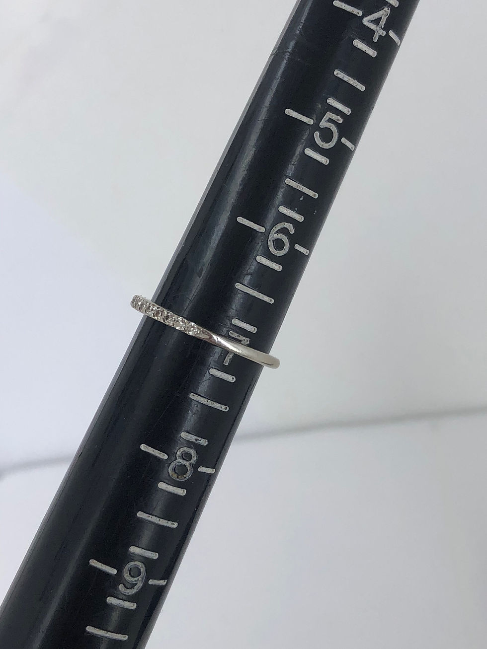 Thumbnail: 14k white gold diamond wedding band size 7
