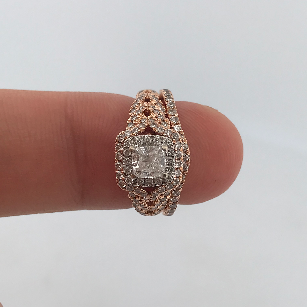 Thumbnail: 14k Rose Gold 1.25ct Dimond ring set size 5.5
