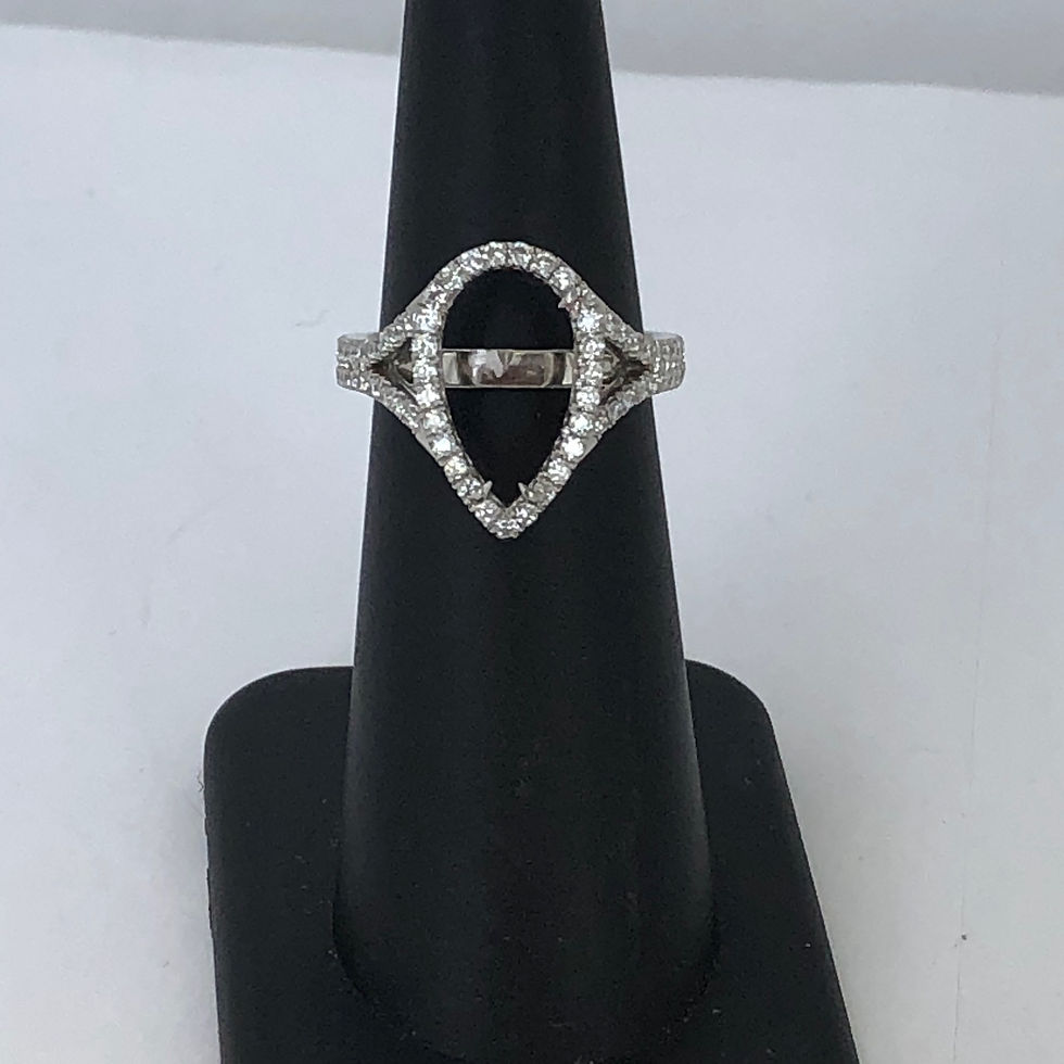 Thumbnail: Platinum diamond semi mount ring size 5