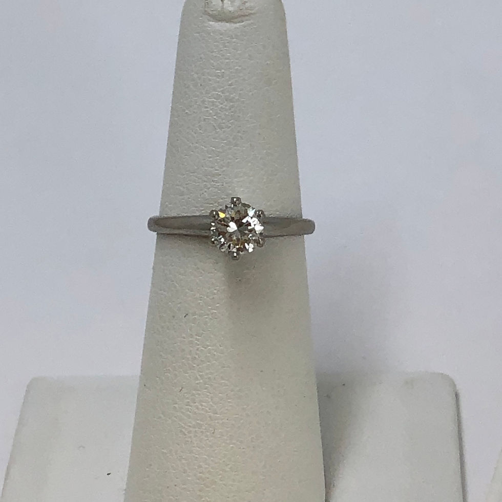 Thumbnail: 14k white gold Solitaire diamond ring, size 6