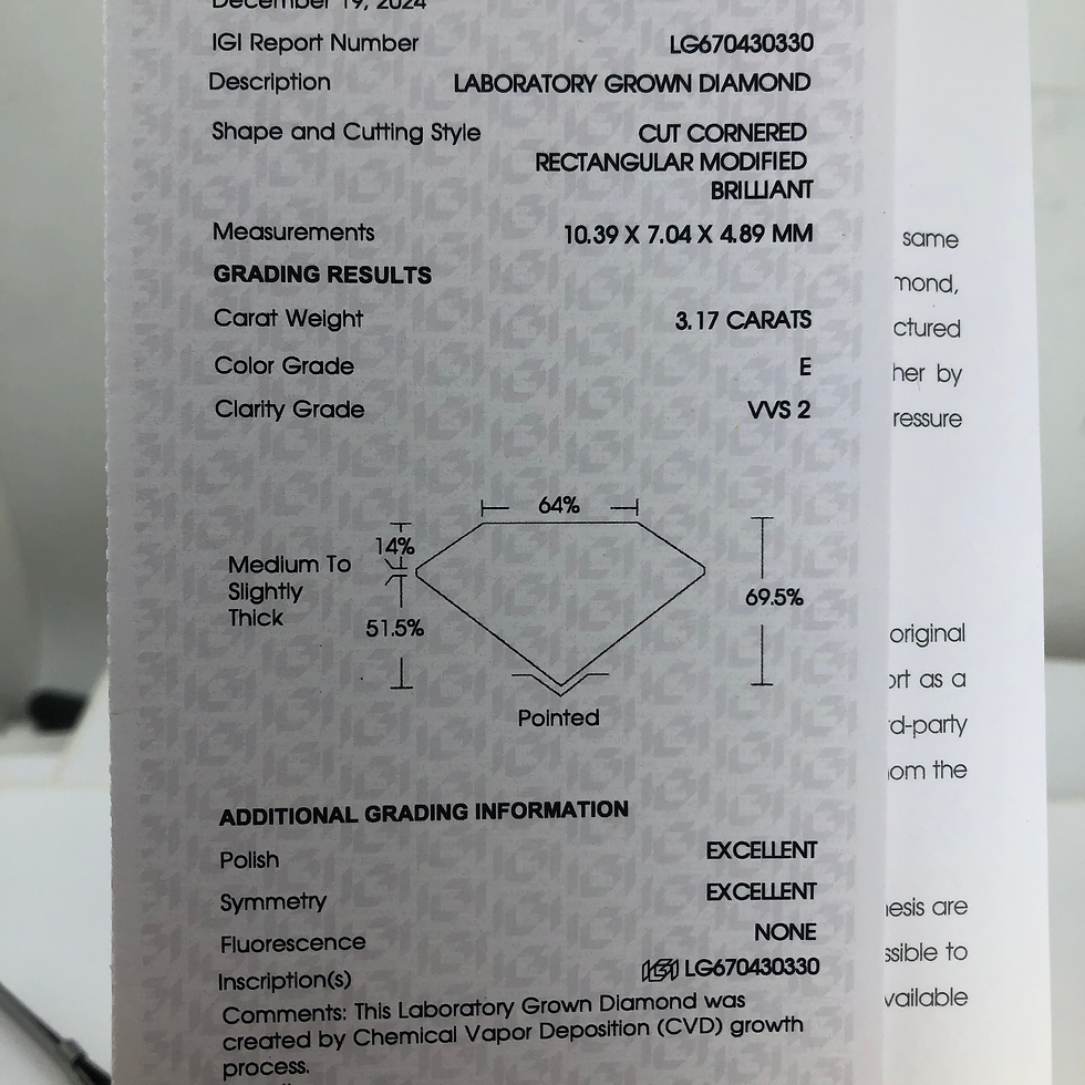 Thumbnail: 3.17ct Radiant Lab Grown Diamond 