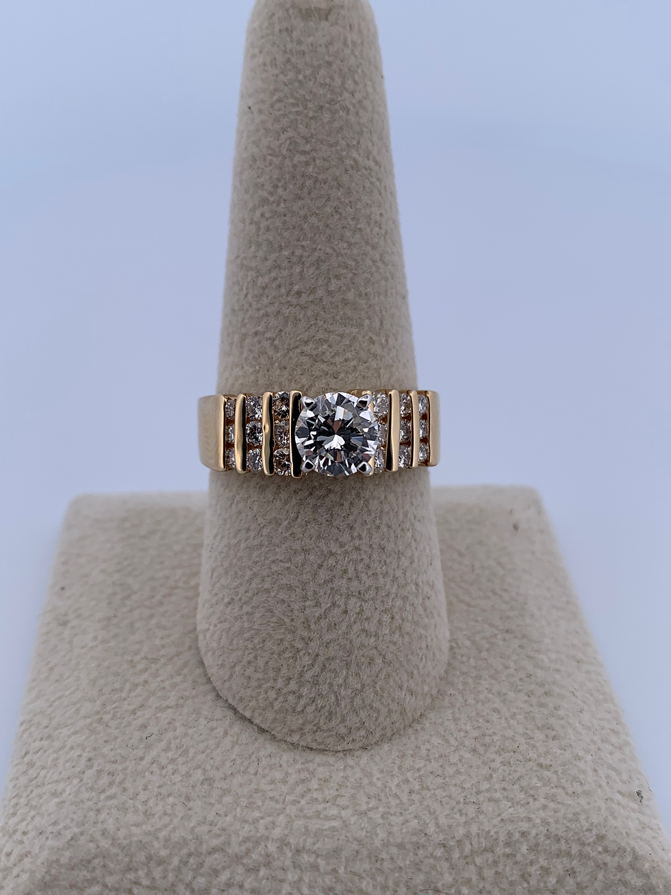 Thumbnail: 14k yellow gold 1.59ct diamond ring size 9