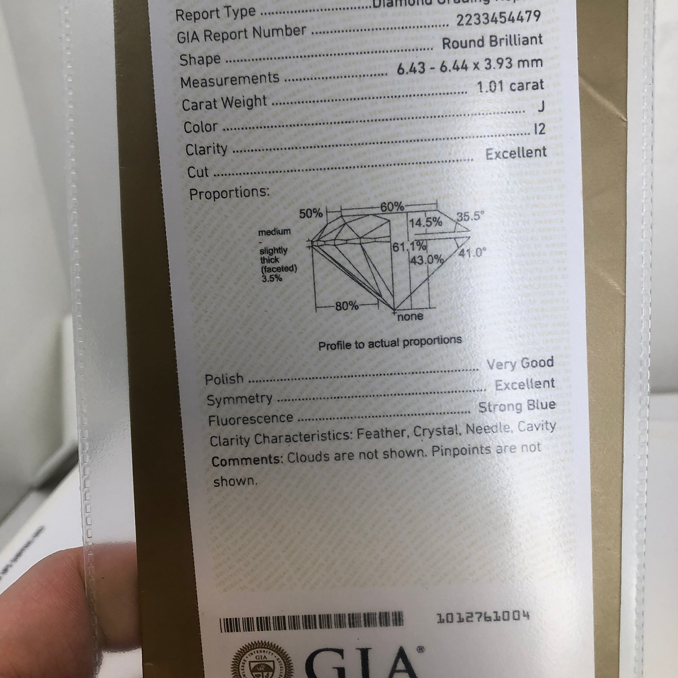 Thumbnail: Gia certified  1.01ct natural  diamond j i2