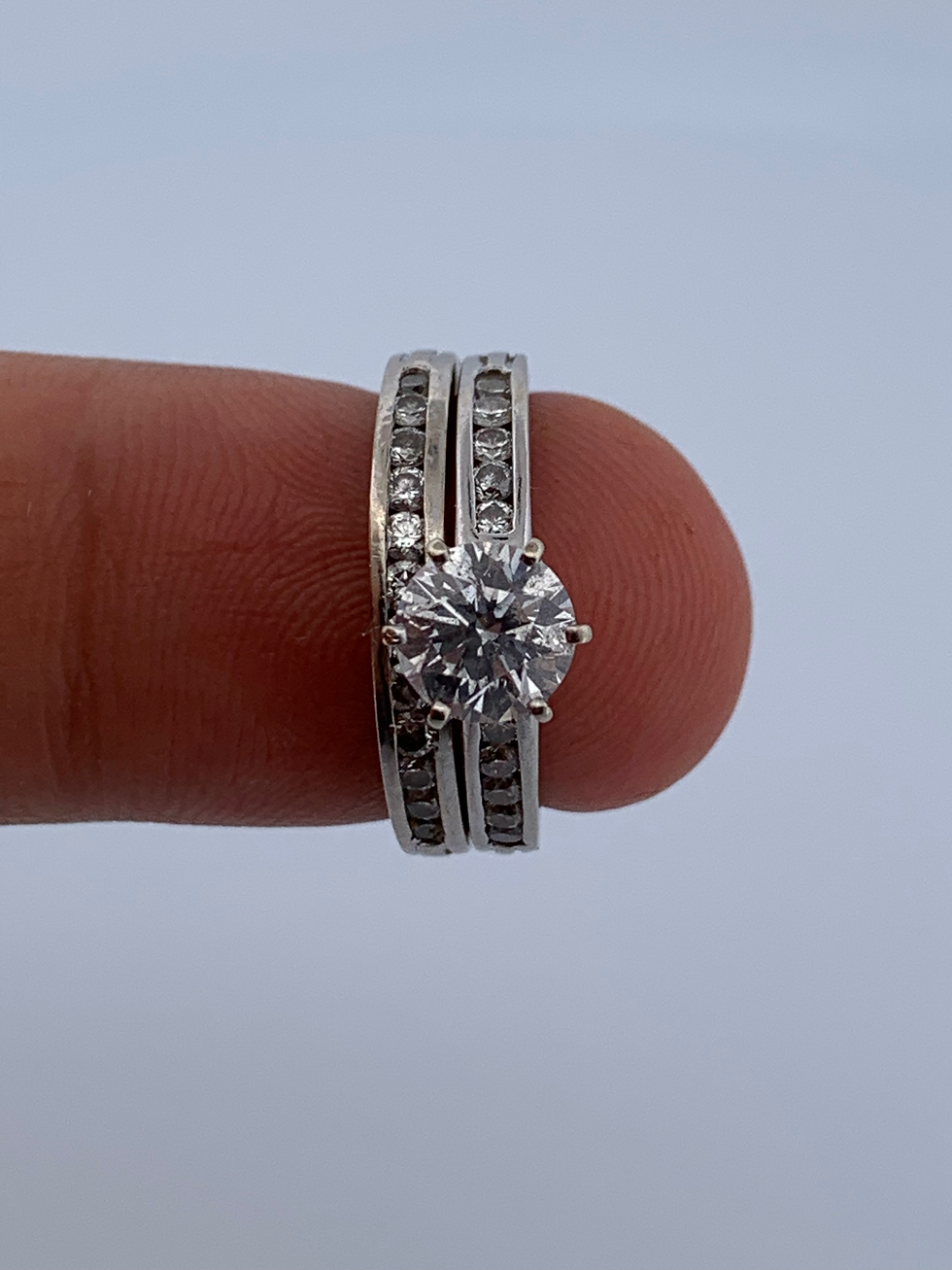 Thumbnail: 14k white gold 1.50ct diamond ring set size 5.75