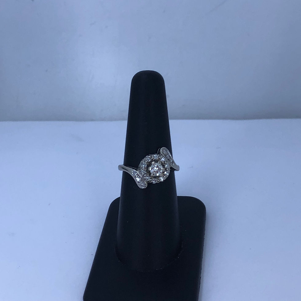 Thumbnail: 14k white gold diamond ring size 7