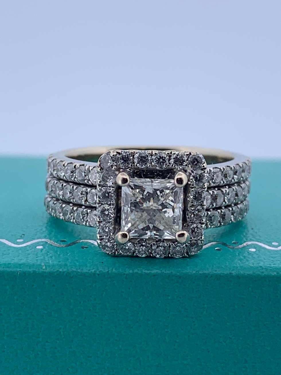 Thumbnail: 18k white gold 1.45ct diamond ring size size 4.25 