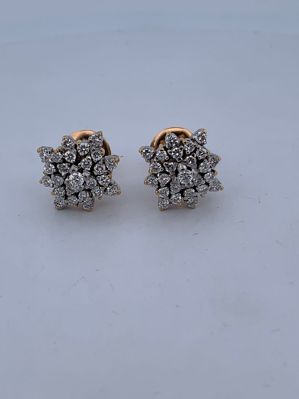 Thumbnail: 18k gold 2ct diamond earrings 