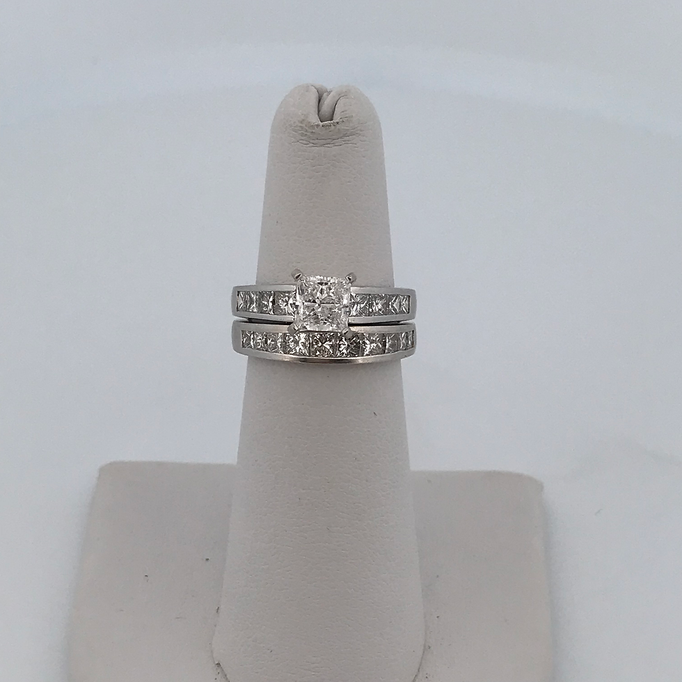 Thumbnail: 14k white gold 2.71ct diamond ring set size 5.5