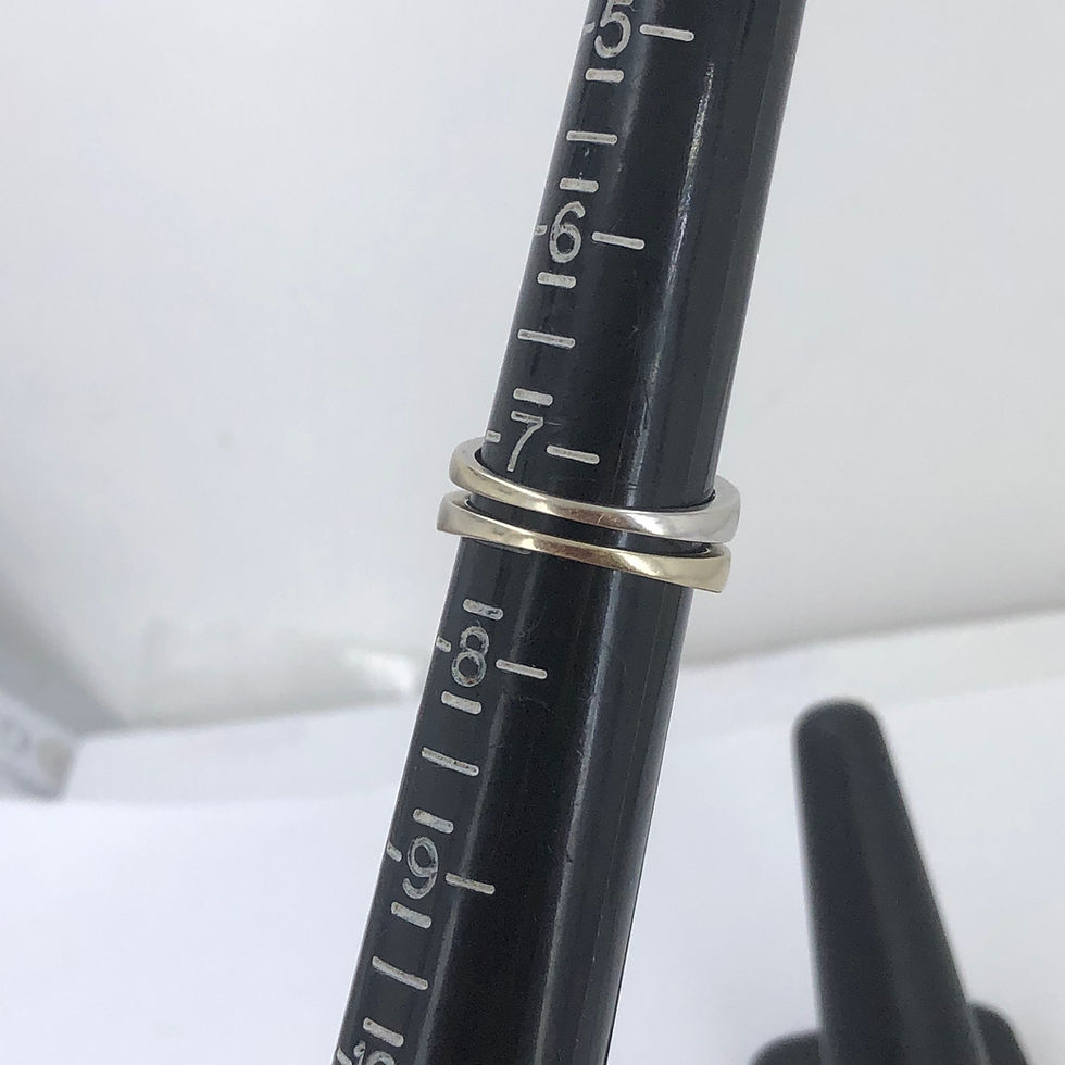 Thumbnail: 14k white gold diamond wedding bands size 7.5