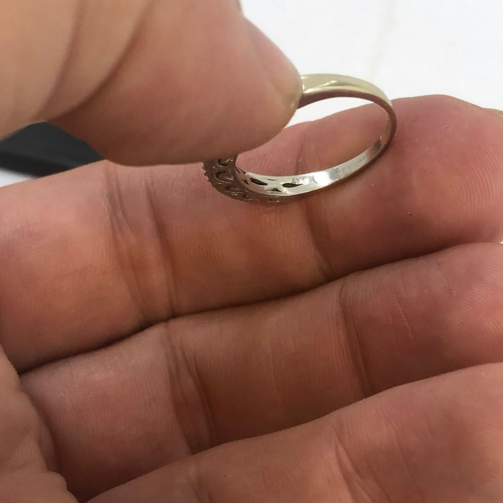 Thumbnail: 14k white gold diamond wedding band size 7