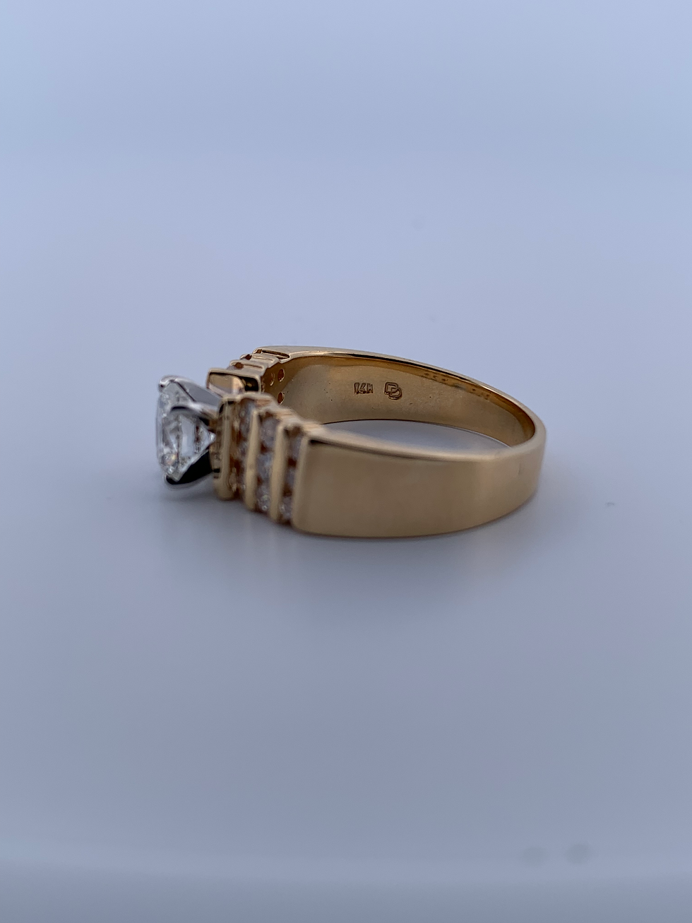 Thumbnail: 14k yellow gold 1.59ct diamond ring size 9