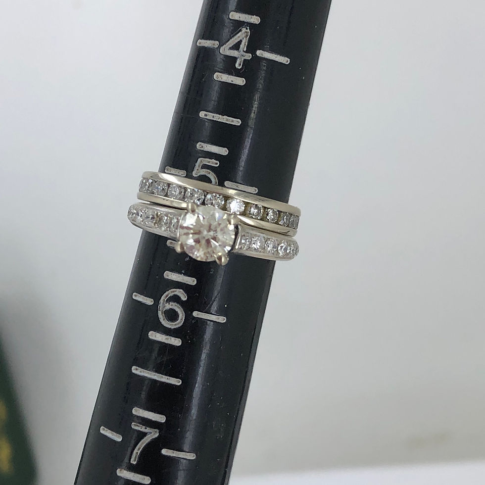 Thumbnail: 14k white gold diamond ring set size 5.25
