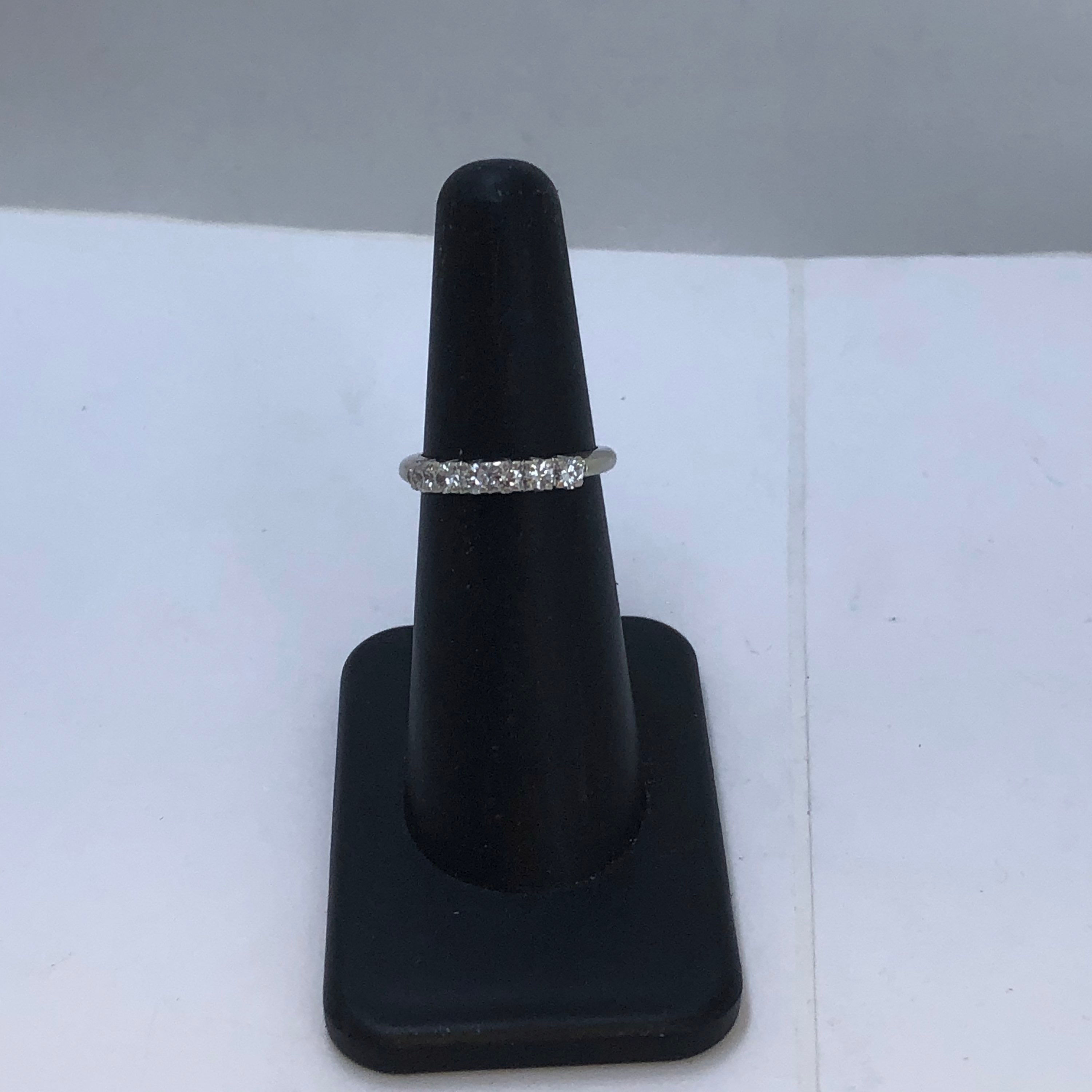 14k white gold diamonds  wedding band size 5.5