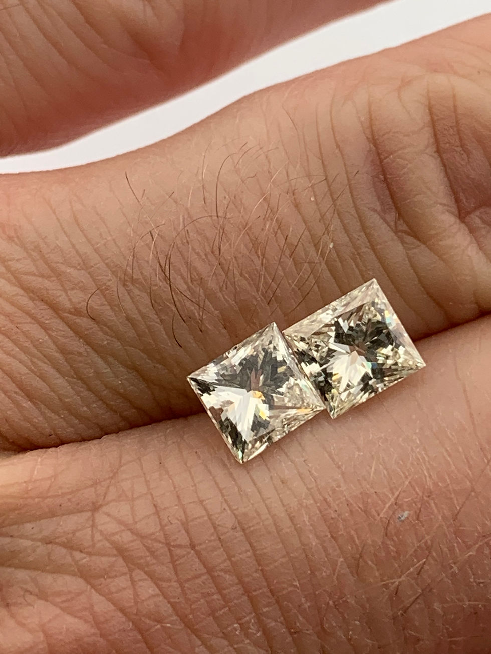 Thumbnail: 3.02ct Gia certified matching princess cut natural diamonds 