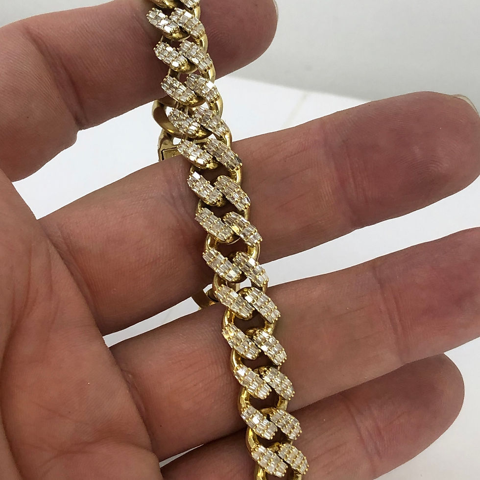 Thumbnail: 10k yellow gold Miami Cuban diamond bracelet 8.5”